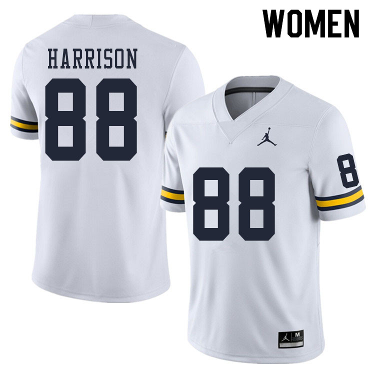 Women #88 Mathew Harrison Michigan Wolverines College Football Jerseys Sale-White